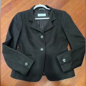 MaxMara Classic virgin wool Black Women's Blazer